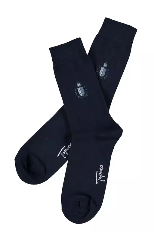 SOFT-TOP STRUMPA MED EMBLEM NAVY