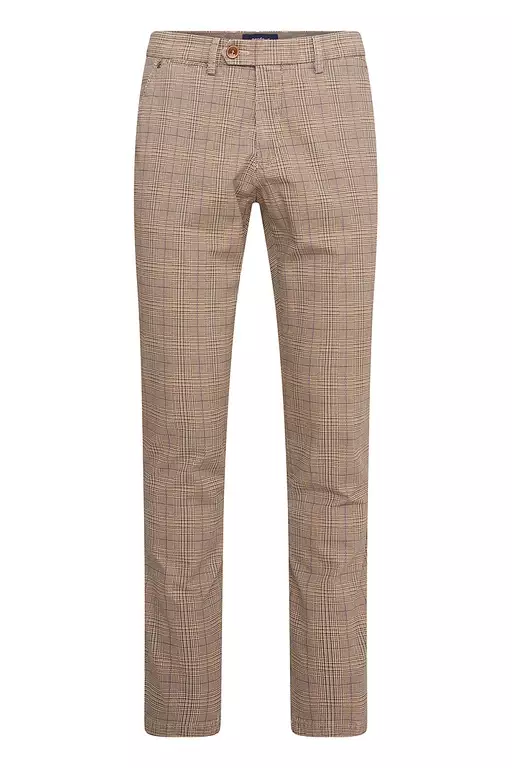 CRUISE DRESSAD BYXA RUTIG BEIGE-BLÅ