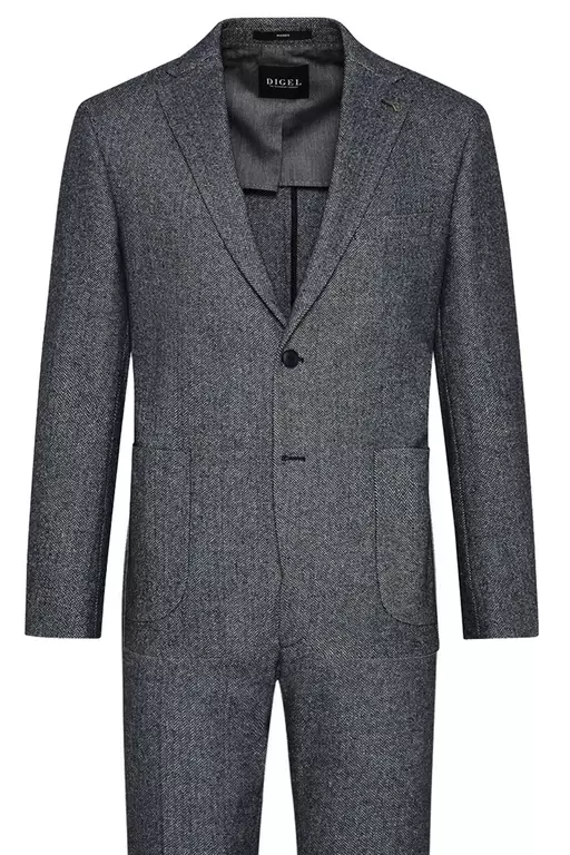 MONDO KOSTYM FISKBEN, TWEED GRÅ/BLÅ