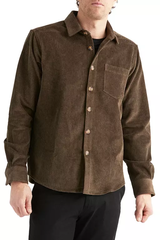 DIDRIK OVERSHIRT MÖRK BRUN