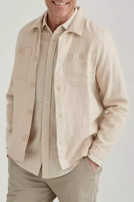 CASTELL OVERSHIRT LINNE BEIGE