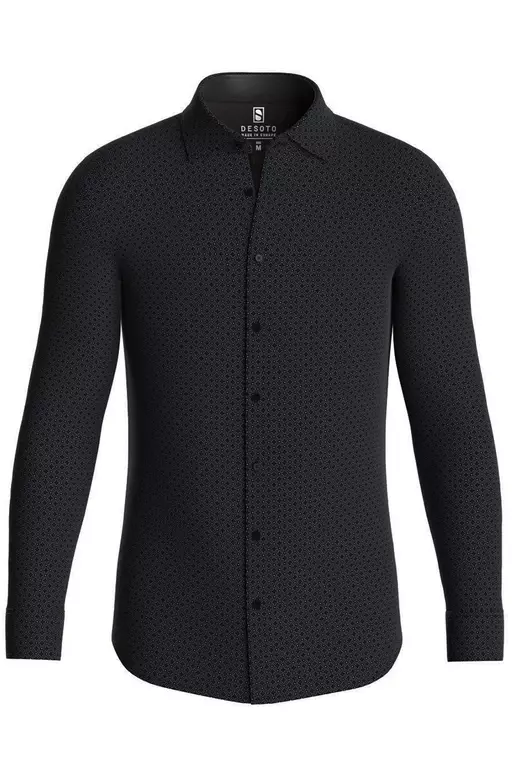PARIS JERSEYSKJORTA SVARTMÖNSTRAD