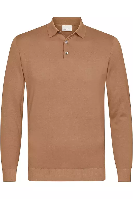 BONEO POLOSHIRT CAMEL MERINOULL